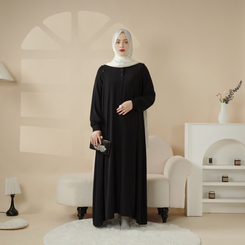 Mariam’s Collection Black Color‎ Shoulder Button Pullover Abaya NWT Size XXL
